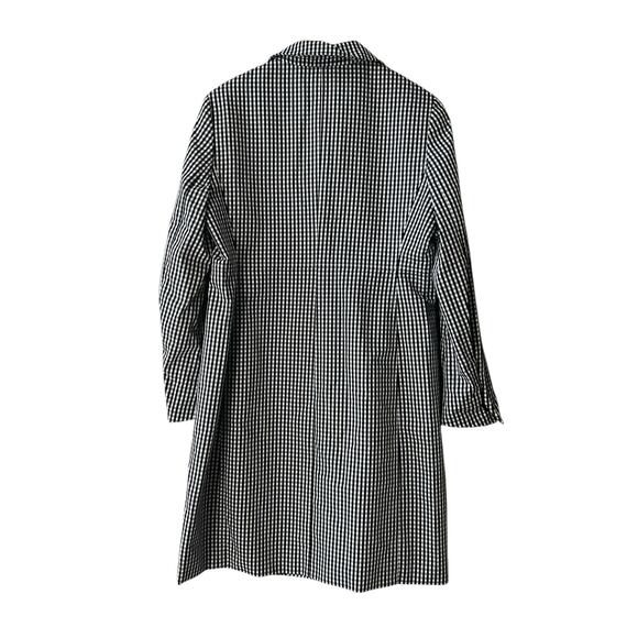 Anne Klein Black Whute Gingham Long Line Jacket Size M Medium - Picture 3 of 9